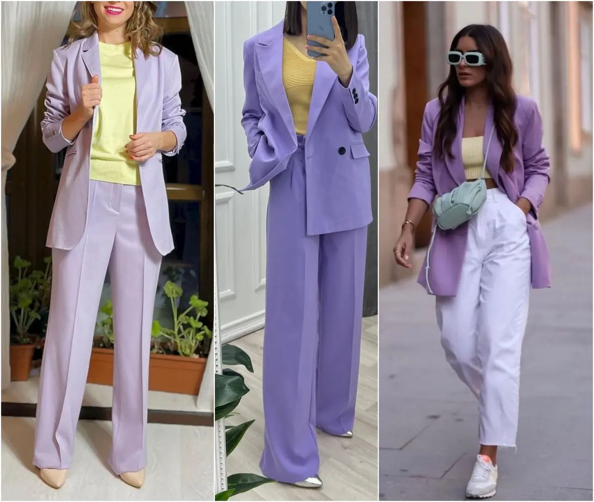 purple blazer combinations with yellow
