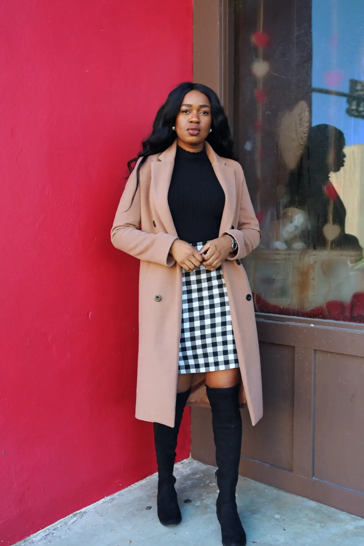 over the knee boots work outfit