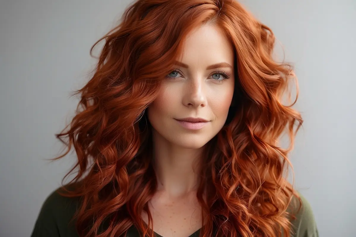 30 year old woman with fair skin and green eyes reddish brown hair color